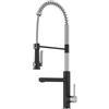 KRAUS Artec Pro Commercial Style KPF-1605SFSMB - Rubinetto da cucina a 2 funzioni, monocomando, con riempitore, in acciaio inox senza macchie/nero opaco