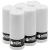 seit 1744 müller KERZEN Müller Candele Grandi a Colonna - Set di 6 Candele Colore Bianco - 68 x 180 mm - Lunga Durata di 60 Ore - Cero Antigoccia - Inodore - Qualità RAL