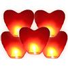 JRing 5 Pezzi Sky Lantern lanterna Cinese Cinesi Volante Mongolfiera per Matrimonio a Forma di Cuore Rosso