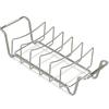 Relaxdays Supporto per Costine 2 in 1, Cestello per BBQ, Rib Rack, Multiuso, per Costolette, Acciaio, Argento