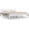 vidaXL Letto in legno massiccio bianco 180x200 cm