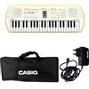 Casio SA-80 Mini Tastiera a 44 tasti, Bianco/Giallo Limone + Bag + Alimentatore