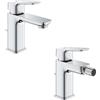 Grohe Cubeo Set Miscelatore Rubinetto Monocomando StarLight Cromo in Metallo per Lavabo e Bidet ,