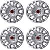 Autokit SET 4 KIT COPRICERCHI COPPA RUOTA FIAT PANDA 2012 RAGGIO CERCHIO R14 LOGO ROSSO