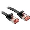 Lindy Cavo di rete U/FTP Cat.6 Flat, Nero 1m