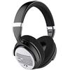 Smpl Cuffie Wireless con Cancellazione Attiva del Rumore - Bluetooth, Over Ear, con Microfono, 16 ore di riproduzione audio - Argento, taglia unica