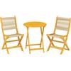 Outsunny Set per balcone 3 pezzi Polyrattan Legno pieghevole Set mobili da giardino con tavolo e 2 sedie, traspirante | Aosom Italy
