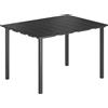 Outsunny Tavolo da Pranzo da Giardino per 6 Persone con Piano in HDPE Struttura Metallica per Patio 120x90x74 cm Nero | Aosom Italy