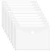JEFURE 10 Pezzi Busta Porta Documenti A5, Cartelline Portadocumenti Trasparenti con 7 Fori Preforati e Chiusura a Strappo, Busta Plastica A5 Impermeabile per Organizzare i Documenti D'ufficio