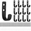 BOJIUKEJI Set di 13 ganci appendiabiti/gancio per armadio in metallo nero, ganci da parete da avvitare, ganci neri per asciugamani, bagno, camera da letto, con portachiavi e clip