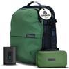 Airback GO Zaino Sottovuoto Viaggio con Pompa - 16-32L, con Borsa da Toilette, Zaino Bagaglio a Mano con Sottovuoto per Cabina, Zaino Viaggio Leggero, Espandibile, Comodo e Resistente All'acqua, Verde