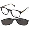 David Beckham DB 1018/C 807 | Occhiali da Vista con Clip da Sole | Prova Online | Plastica | Tondi | Nero | Adrialenti