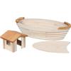 Goki HOLZTIGER 80614 - Arca di Noè in Legno Fatto a Mano in Acero, Colori a Base d'Acqua, promuove l'immaginazione e la creatività dei Bambini, Made in Europe, 69 x 36 x 31 cm, Set da 3 Pezzi, a Partire