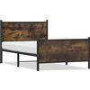 vidaXL Letto in metallo senza materasso rovere fumé 100x200 cm