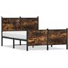 vidaXL Letto in metallo senza materasso rovere fumé 120x190 cm