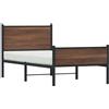 vidaXL Letto in metallo senza materasso effetto rovere 90x200 cm