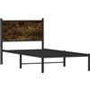 vidaXL Letto in metallo senza materasso rovere fumé 90x200 cm