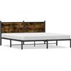 vidaXL Letto in metallo senza materasso rovere fumé 160x200 cm