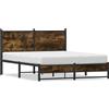 vidaXL Letto in metallo senza materasso rovere fumé 140x190 cm