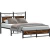 vidaXL Struttura letto senza materasso rovere fumé 120x190 cm materiale a base di legno