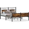vidaXL Struttura letto senza materasso rovere affumicato 150x200 cm materiale a base di legno