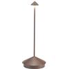 Zafferano, Pina, Lampada da Tavolo Ricaricabile e Senza Fili con Controllo Touch, Utilizzabile anche come Lampada da Esterni, Dimmer, 2200-3000 K, Altezza 29 cm, Colore Corten