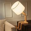 TONGNIDA 220V Creative Robot Joint Lampada da tavolo, White Wax Wood Giunti Flessibili Luce da scrivania, Eye-Caring Lampada da lettura con supporto libro, E27 Base Bedside Light per camera da letto