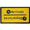 Fisura - Zerbino Ingresso casa in Cocco Arrivals/Departures con Supporto in PVC Antiscivolo. Zerbino Esterno Divertente. Dipinto a Mano. Dimensioni: 70 cm x 40 cm.