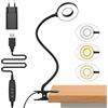 iZELL Lampada da Lettura 23 LED con Caricatore USB Lampada con Pinza-3 Colore e 10 Luminosità, Blocca 99.99% della Luce Blu Lampada Scrivania con Morsetto per Libro, Lavoro, Letto, Tavolo-40CM