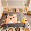 Loussiesd Kawaii Coniglio Biancheria Da Letto Set Carino Animali 3D Piumino Per Bambini Coniglio Carota Arancione Grigio Consolatore Set Piumone/Trapunta Set 135x200cm Formato