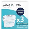 Aqua Optima Evolve+ Cartucce Filtranti 3 Pezzi - Compatibile Brita* Maxtra, Maxtra+, PerfectFit - Alternativa Filtri Brita* - Riduce Calcare, Cloro, Microplastiche, Piombo e Impurità