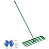 VEVOR Rastrello Livellatore per Prato 121,5 x 25,2 cm Manico in Acciaio Lunghezza 198 cm, Rastrello Livellatore per Giardino Campi da Golf Sabbia Terreno Compost Piastra in Lega di Alluminio