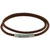 Schmuck Les Poulettes LES POULETTES BIJOUX - Bracciale Donna Doppio Giro Cuoio Intrecciaro Tondo Per Polso da 18cm - Marrone Scuro