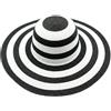 erioctry da Donna Beachwear Sun Cappello Bianco e Nero a Strisce Cappello di Paglia Floppy Spiaggia Cappello Pieghevole Cappello a Tesa Larga
