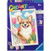 Ravensburger - CreArt Serie D - Corgi | Kit Pittura Bambini | Dimensione Di 25 x 18,30 | Giochi Bambina 9 Anni | Paint By Numbers | Idee Regalo | Regalo Bambino 9 Anni