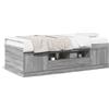 vidaXL Letto da giorno con cassetti senza materasso Grigio Sonoma 90x200 cm