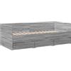vidaXL Letto da giorno con cassetti grigio Sonoma 100x200 cm in materiale ligneo