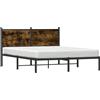 vidaXL Letto in metallo senza materasso rovere fumé 140x200 cm