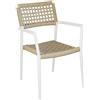 Moia Greenwood Poltrona Padova Alluminio Bianco Corda Canapa Contract