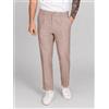 Blooker Pantalone uomo sartoriale in lino e cotone spigato con pinces - slim fit