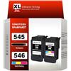 ANKINK Cartucce d'inchiostro Compatibili Sostituzione per Canon PG 545XL CL 546XL PG545 CL546 Cartuccia 545 546 XL per MG2450 MG2550 MG2950 MG3050 TR4550 TR4650 TS3150 IP2850 MX495 Nero Colore 2 Pack