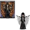Monster High - Elvira Signora delle Tenebre, bambola da collezone con abito nero in pelle sintetica, mantello argentato, ali di pipistrello e accessori premium, giocattolo per bambini, 6+ anni, HYV99
