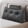 Z-hom Cuscino Schienale, Cuscino triangolare per testiera con fodera rimovibile, Cuscino da lettura per letto, cuscino schienale divano, cuscino da lettura, grigio (100 x 50 x 20 cm)