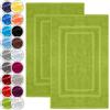 NatureMark Set di 2 Tappeti da Bagno 50x80 cm - Cotone Spugna 800 g/m² - Tappeti Bagno Spessi e Altamente Assorbenti - Asciugatura Rapida - Senza Base in Gomma - Verde Mela