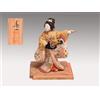 Bambola Haruyama Momiji giapponese antica figura Kimekomi con supporto scatol...