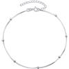 Amberta Cavigliera da Donna in Argento Sterling 925 | Gioielli Estivi da Donna | Cavigliera Perline Cuore a Strati Regolabile: Sferette
