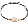 Selfmade Jewelry Bracciale Lotus per donna, Bracciale Macrame fatto a mano con fiore di loto Inclusa confezione regalo (Oro rosa - Nero)(Taglia Regolabile)(Moderno)