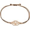 Selfmade Jewelry Bracciale Lotus Bracciale in Oro Rosa Con Fiori di Loto per Donna - Bracciale con Confezione Regalo Inclusa (Oro Rosa - Marrone)(Taglia Regolabile)