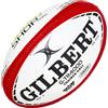 World Rugby Shop X Gilbert G-TR4000 Pallone da rugby, misura 5, resistente, superficie di presa triangolare, struttura a 3 strati, rosso