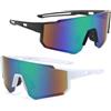 KOMUNJ 2 PCS Occhiali da Ciclismo Polarizzati, Occhiali da Sole Sportivi, Occhiali da Ciclismo Polarizzati da Uomo e Donna, Adatti per ciclismo, corsa, alpinismo, guida e altre attività all'aperto